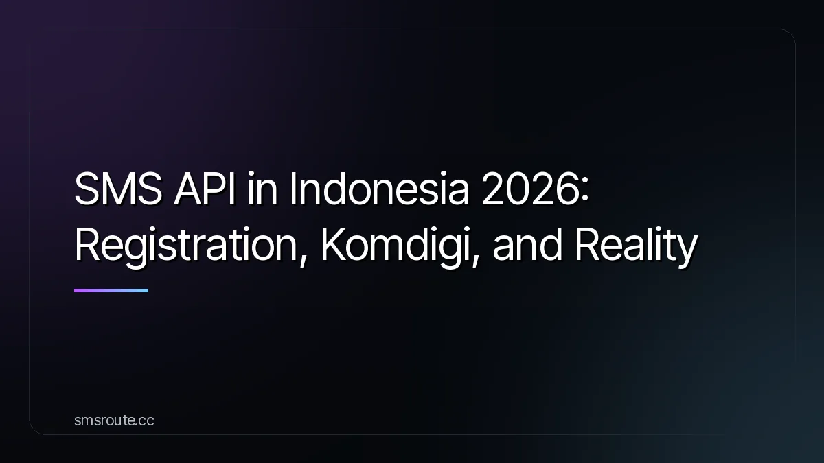 SMS API in Indonesia 2026: Registration, Komdigi, and Reality — smsroute