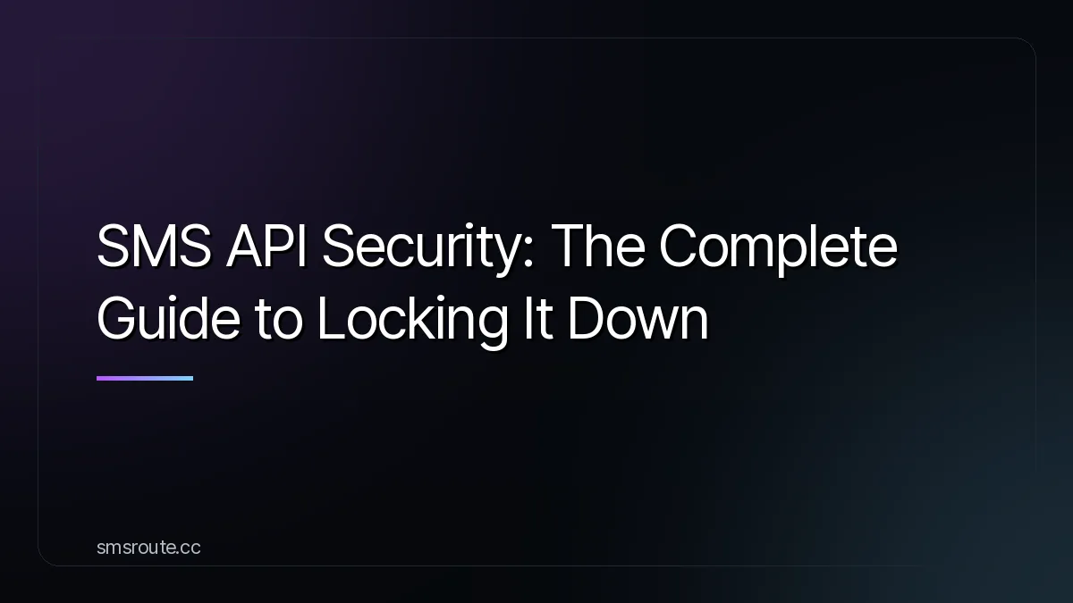 SMS API Security: The Complete Guide to Locking It Down — smsroute