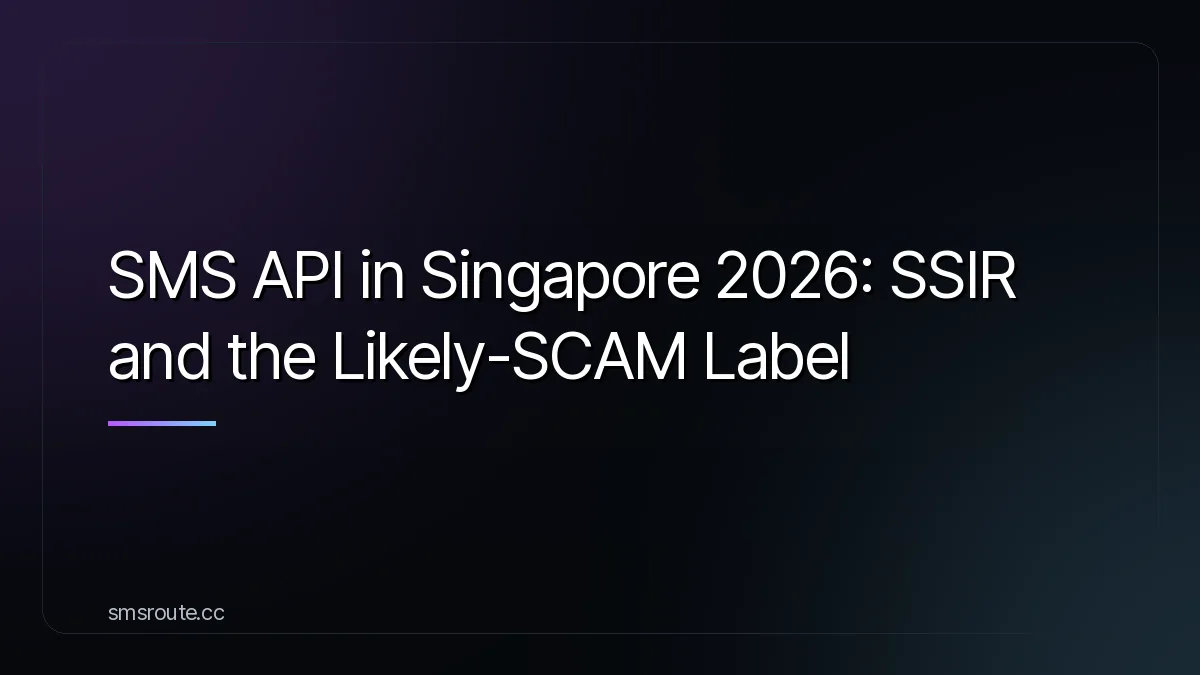 SMS API in Singapore 2026: SSIR and the Likely-SCAM Label — smsroute